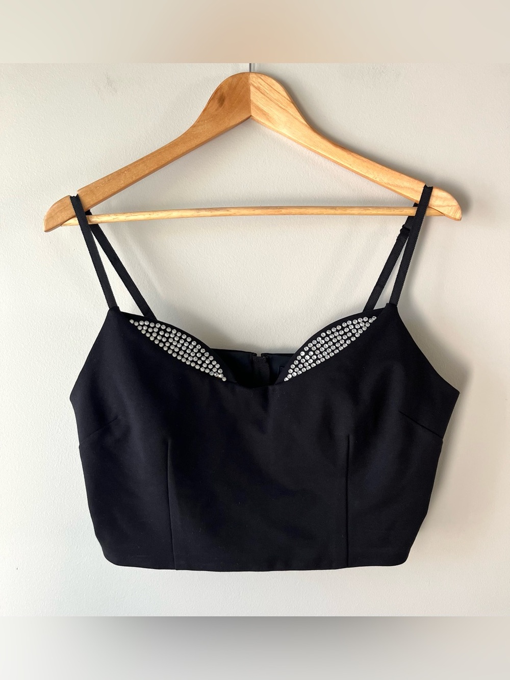 NWT Good American Black Jeweled Bustier Crop Top Size XL -Going Out Party